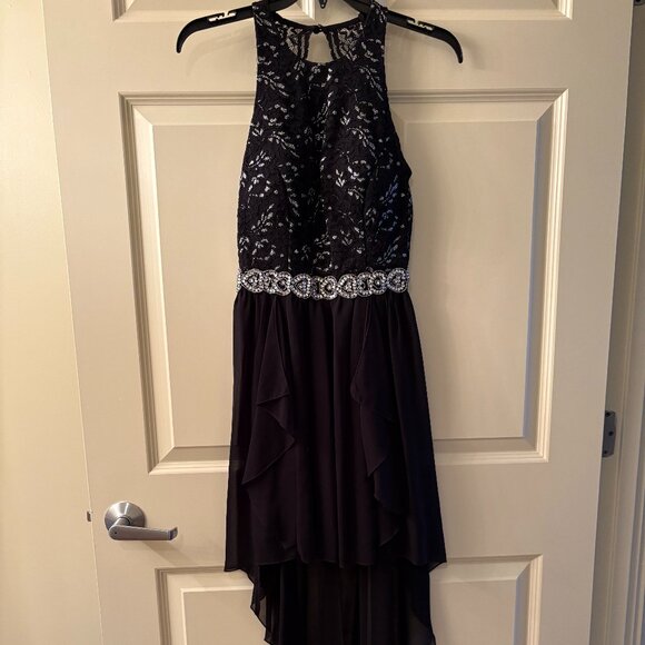 Black Sparkly High-Low Dress - Picture 1 of 8